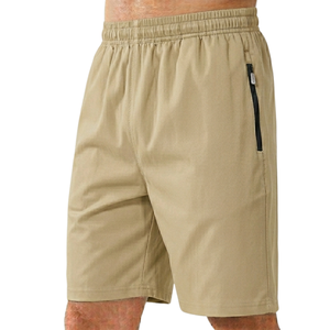 Shorts mi-longs tricotés chauds pour hommes, couleur unie, haute qualité, respirants, pour la gym, le fitness, les entraînements décontractés, la course à pied, séchage rapide, en tissu de laine élastique - Product Image 2