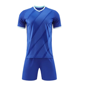 En color azul, tu propio logotipo, ropa deportiva, camiseta de fútbol de entrenamiento, camisetas de fútbol, conjunto de uniforme de ropa de fútbol de calidad personalizada - Product Image 1