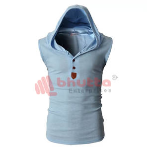 Factory Wholesale <b>Men's</b> Slim Fit <b>Sleeveless</b> Hoodies Custom Sports Fitness Casual Wear for Summer Knitted Plus Size Hoodies - Product Image 1