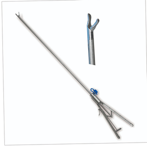 Juego de instrumentos de cirugía laparoscópica curvada y recta con empuñadura axial, portaagujas laparoscópico de acero inoxidable - Product Image 6