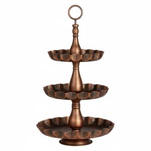 Greatest Quality Antique Copper <b>Powder</b> Coating Metal 3 Tier Serving Tray Stand Farmhouse <b>Style</b> Handcrafted For Home And Hotel - Product Image 1