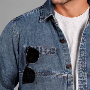 OEM Custom Casual <b>Men</b> <b>Denim</b> <b>Jacket</b> - Classic and Stylish Jean <b>Jacket</b> <b>for</b> Everyday Wear and Layering - Product Image 2