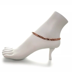 Tobilleras Modernas Horizontales de Cobre Puro 100% con Acabado Dorado de Primera Calidad, Diseño Personalizado Hecho a Mano para Bodas - Product Image 3