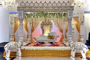 Boda India Maravilloso Dorado Tallado Mandap Mejor Boda Mandap Diseños Matrimonio Real Mandaps Australia - Product Image 5