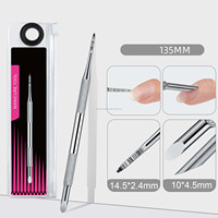 KANEKA ENTERPRISES Repousse-cuticules et nettoyeur d'ongles double extrémité en acier inoxydable, style russe, réutilisable, pour peaux mortes