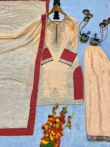 NOUVEAU DESIGNER DE SOIRÉE TOP ET BOTAM. AVEC FANCY DUPPATA ET BRODERIE - Product Image 3