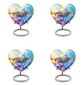 Urna colorida de corazón de bicicleta para cenizas humanas, diseño de bicicleta de neón vivo, recuerdo decorativo moderno, urna funeraria de 200 pulgadas cúbicas - Product Image 4