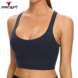 การออกแบบยอดนิยมโยคะสวมโลโก้ที่กําหนดเองระบายอากาศขนาดบวกโยคะชุดชั้นในกีฬาเสื้อสําหรับผู้หญิงสําหรับขาย - Product Image 2