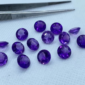 Pierres précieuses naturelles Mehrajudin, améthyste africaine (seconde qualité), pierres précieuses rondes en vrac, violettes, 6x6 mm, 1-2 carats, phosphorescentes - Product Image 1