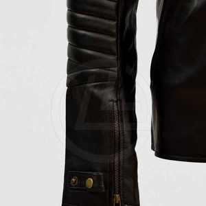 Veste en cuir de vachette véritable personnalisable à col montant fabriquée à Sialkot, tissu en toile du Pakistan à bas prix - Product Image 6