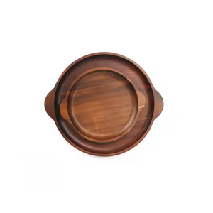 Ensemble d'assiettes à fruits en bois Offre Spéciale avec poignée-Assiette à plat en bois de haute qualité avec logo personnalisé Accepté par Crescent Crafts - Product Image 5