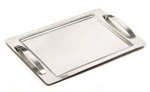 Bandeja de servicio de acero inoxidable de diseño con un exquisito acabado artesanal adecuado para catering de bodas y eventos - Product Image 3