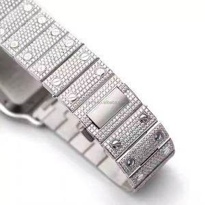 Mens Stainless Steel Antique Luxury Business <b>Wristwatch</b> Quartz Mechanical Movement Moissanite Diamond Look Dial Simple Clean - Product Image 5