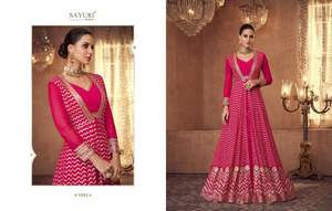 Designer Bollywood Style Georgette Fabric Anarkali Gown Embroidered Set With Unique Cut Best Price Offer Bulk Purchase - Product Image 5