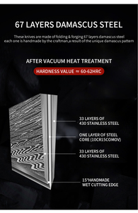 Couteau de chef en acier Damas japonais haut de gamme avec manche en bois Vente en gros Personnalisé de qualité supérieure OEM OMD Service - Product Image 3