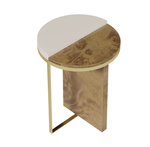 โต๊ะท้ายโลหะสีดำตกแต่งเฟอร์นิเจอร์ในบ้านโต๊ะโค้งมนด้านบนสำหรับตกแต่งห้องนั่งเล่นโต๊ะข้าง - Product Image 4