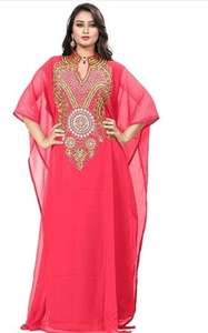 ชุดเดรสยาวแบบมุสลิมสไตล์โมร็อกโก ดูไบ แบบเรียบง่าย ประดับลูกปัดด้วยมือ ยาวคลุมเท้า เป็นมิตรกับสิ่งแวดล้อม เหมาะสำหรับงานแต่งงาน งานปาร์ตี้ หรือใส่ไปเที่ยวชายหาด - Product Image 2