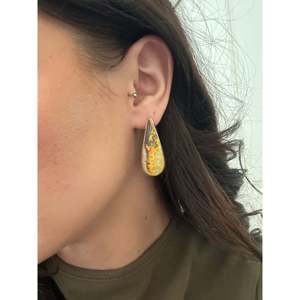 Navajo Handcrafted Bumblebee Jasper Sterling Silver Drop <b>Dangle</b> <b>Earrings</b> Vintage Water Drop Agate Pearl <b>Diamond</b> Wedding Jewelry - Product Image 2