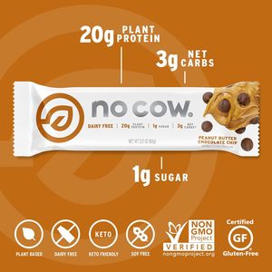 Barras de Proteína Veganas Sin Leche, Sabor Mejorado a Mantequilla de Maní y Chispas de Chocolate, Paquete de 12 - Product Image 6