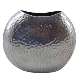 Vase à fleurs en aluminium de qualité supérieure, argent nickelé, pour des jardinières d'extérieur superbes, un look intérieur élégant, des pots et jardinières décoratifs pour la maison - Product Image 2