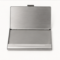 Porte-cartes de visite minimaliste en acier inoxydable avec clip pour cartes de crédit et passeport - Product Image 4