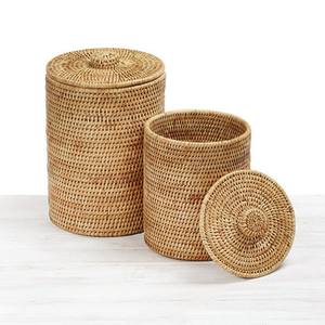 Functional woven <b>rattan</b> bin <b>basket</b> best price storage container bins lidded organizer <b>baskets</b> - Product Image 1