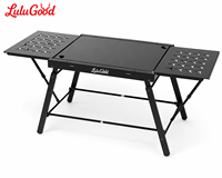 Ensemble table et chaises pliantes modulaires IGT en alliage d'aluminium à dossier haut pour voyageurs, camping et pique-nique en extérieur