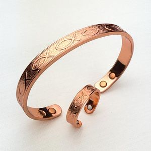 Classic Red Copper Magnetic Cuff Bracelet Adjustable Arthritis Pain Relief <b>Bangle</b> with Healing Therapy Magnets for Women <b>Men</b> - Product Image 3