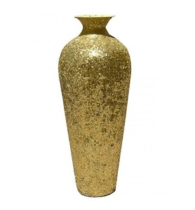 Maceta de flores martillada de aluminio hecho a mano con acabado dorado, diseño antiguo, para sala de estar - Product Image 6