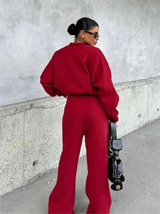 Của Phụ Nữ Hai-Mảnh Tracksuit Set Casual Zip-up Áo Áo Khoác & Thẳng Chân Quần Lỏng Phù Hợp Với Thể Thao Trang Phục Cho Phụ Nữ 2025 - Product Image 2