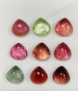 Turmalina Natural Multicolor, Gema Cabujón, Corte Corazón, Juego de Colores, Alta Calidad, Seleccionada, para Joyería Artística, Color Vibrante - Product Image 1