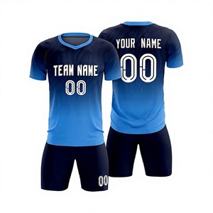 Customized Winter Short Sleeve Football Jersey Kit 100% Polyester Sublimation <b>Printed</b> Soccer Wear - Product Image 1