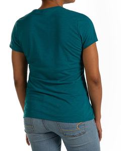 T-shirt graphique à manches courtes et col en V US Custom Lady Tissu doux en coton mélangé imprimé uni Gym pour femmes grande taille avec logo OEM - Product Image 2