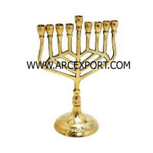 Bougie fantaisie en or Menorah luxe meilleure qualité Standard vente en gros bougie décorative moderne Menorah - Product Image 4
