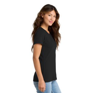 Camiseta Deportiva Informal de Manga Corta para Mujer, de Algodón y Poliéster Negro, Absorbente de Humedad, para Gimnasio y Entrenamiento - Product Image 4