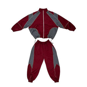 Chaqueta Casual con Cremallera y Pantalones Acampanados 100% Nailon con Líneas Reflectantes Nuevo Diseño Chándal Cortavientos Extra Grande para Hombre - Product Image 3