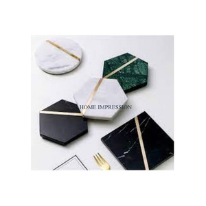 Modern Luxury Marble Heat Resistant Custom <b>Coasters</b> Eco-Friendly Carton Packaging for Home & Wedding Events - Product Image 1