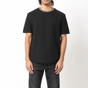 Proveedor directo de fábrica Camisetas de cuello redondo para hombres Venta al por mayor Streetwear Loose Fit Men Drop Shoulder T Shirt - Product Image 2