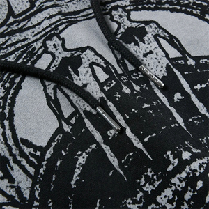 Sweat-shirt vintage à impression DTG lourde personnalisée, lavage à l'acide, poignets et déchirures usés, coupe et couture, effet délavé au soleil, pour hommes - Product Image 4