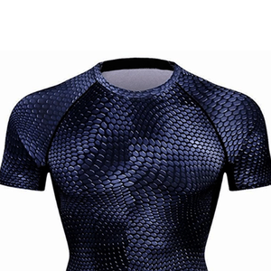 Camiseta de compresión de manga corta ajustada para hombre Capa base de entrenamiento de gimnasio de secado rápido - Product Image 5