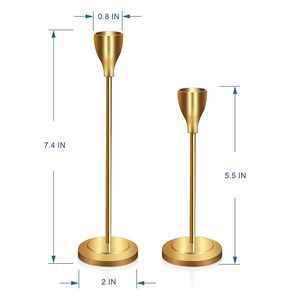 Candelero dorado romántico moderno de lujo, candelabro cónico LARGO DE Metal de latón con el mejor acabado para el hogar, boda, empaquetado en caja - Product Image 3