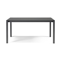 Table de salle à manger extensible 160 à 210 x 90 cm, plateau compact en stratifié, pieds carrés en acier, table de jardin extérieure pour restaurant, fabrication italienne
