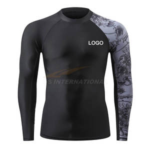 เสื้อรัดรูปแขนยาวสำหรับผู้ชาย, ชุดออกกำลังกายเล่นเซิร์ฟ BJJ MMA Jiu Jitsu - Product Image 6