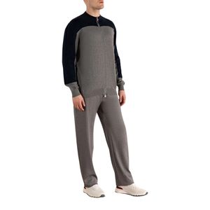 Traje deportivo de invierno para hombre Chándal transpirable de algodón y poliamida gris para adultos - Product Image 3