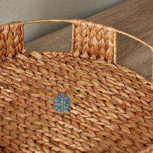 Bandeja DE SERVICIO DE jacinto de agua tejida a mano con toque natural de decoración costera bohemia de artesanos vietnamitas - Product Image 4