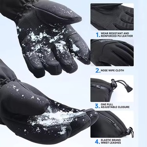 Gants d'hiver de qualité supérieure pour hommes Gants de ski imperméables coupe-vent en cuir de haute qualité chauds pour la neige hivernale - Product Image 3