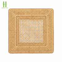 Plaque de chargement en rotin écologique décoration murale Rectangle napperon en rotin maison tapis de Table en rotin OEM fabriqué au Vietnam
