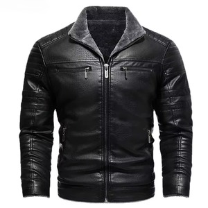 Autumn Men's Leather Wool Coated Varsity <b>Jacket</b> High-quality Fashion Thickened Warm <b>Slim</b> <b>Fitting</b> Stand Collar Hooded Front Logo - Product Image 3
