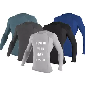 Fait sur mesure de haute qualité BJJ MMA hommes à manches longues Rashguard séchage rapide résistant hiver maillot de bain Protection UV nouvelles couleurs - Product Image 2