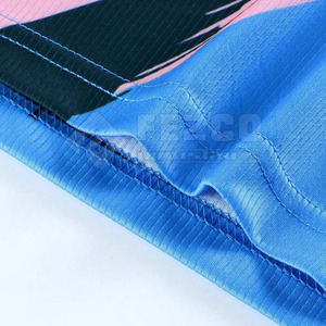 Custom Men's Soccer Jersey Set Blue <b>Red</b> Geometric Print Short Sleeve V-Neck 100% Polyester Moisture Wicking Regular Fit - Product Image 3